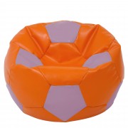 Mega Ball - fotoliu puf - imitatie piele portocaliu/mov